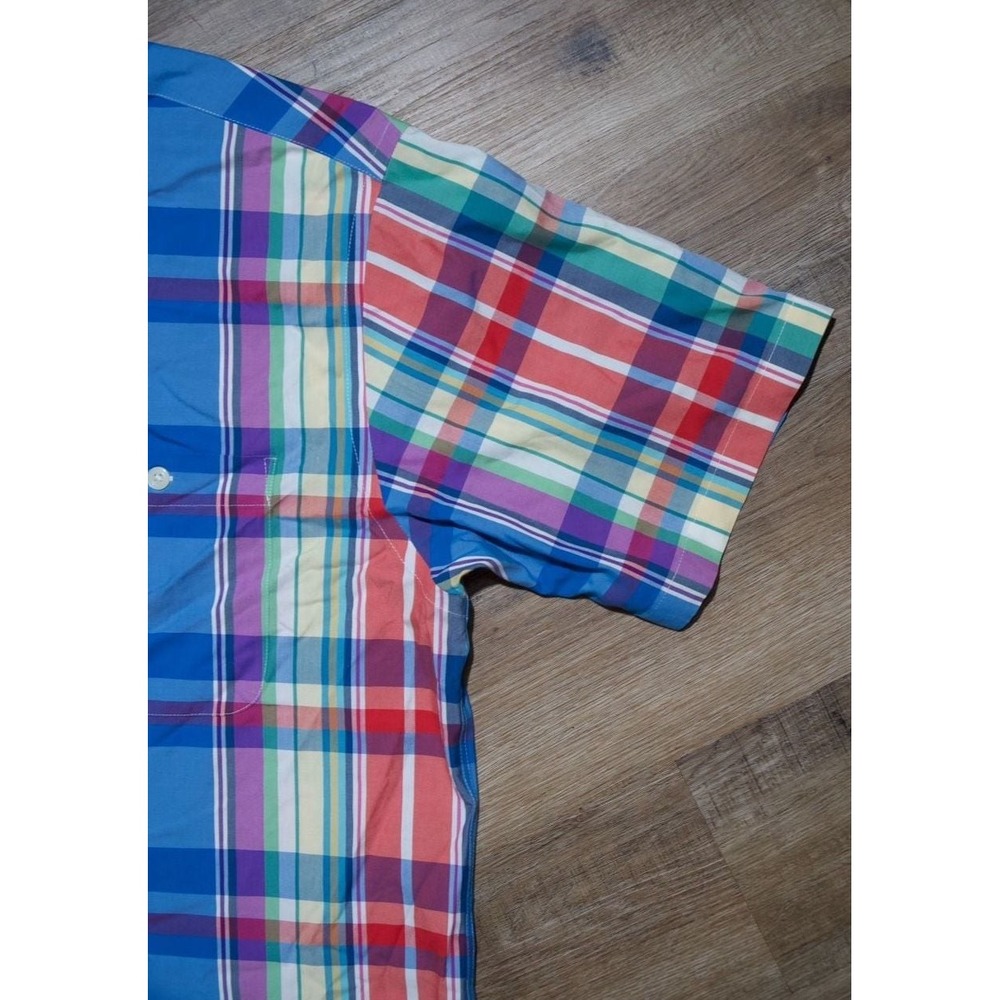 Orvis Men's Plaid Button Down Shirt Short Sleeve Multicolor Madras Cotton - Picture 5 of 5